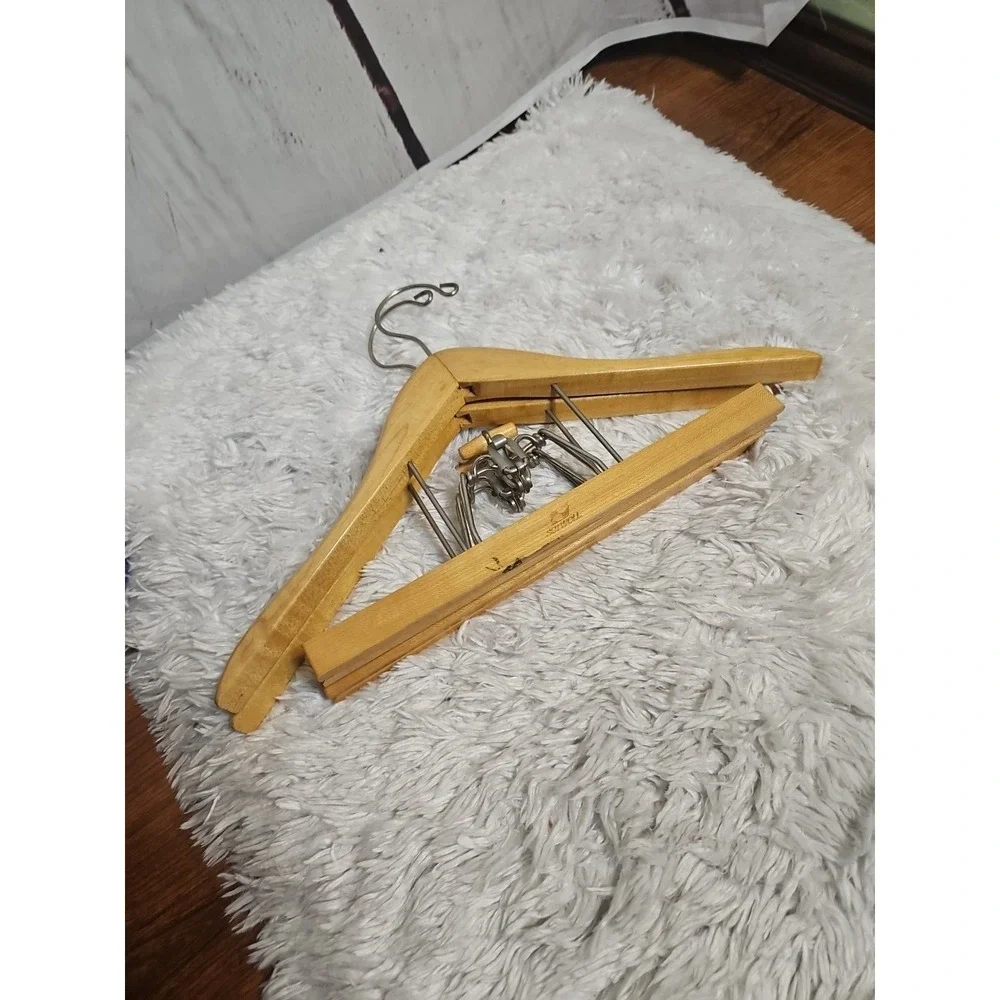 Vintage Setwell Wooden Heavy Duty Suit Valet Hangers - 16